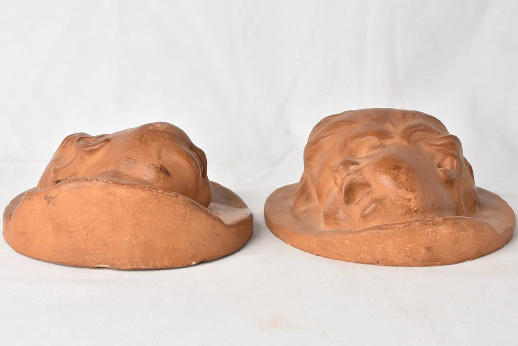 2 cherub wall sculptures Atelier Prome?the?e - terracotta 10¼"