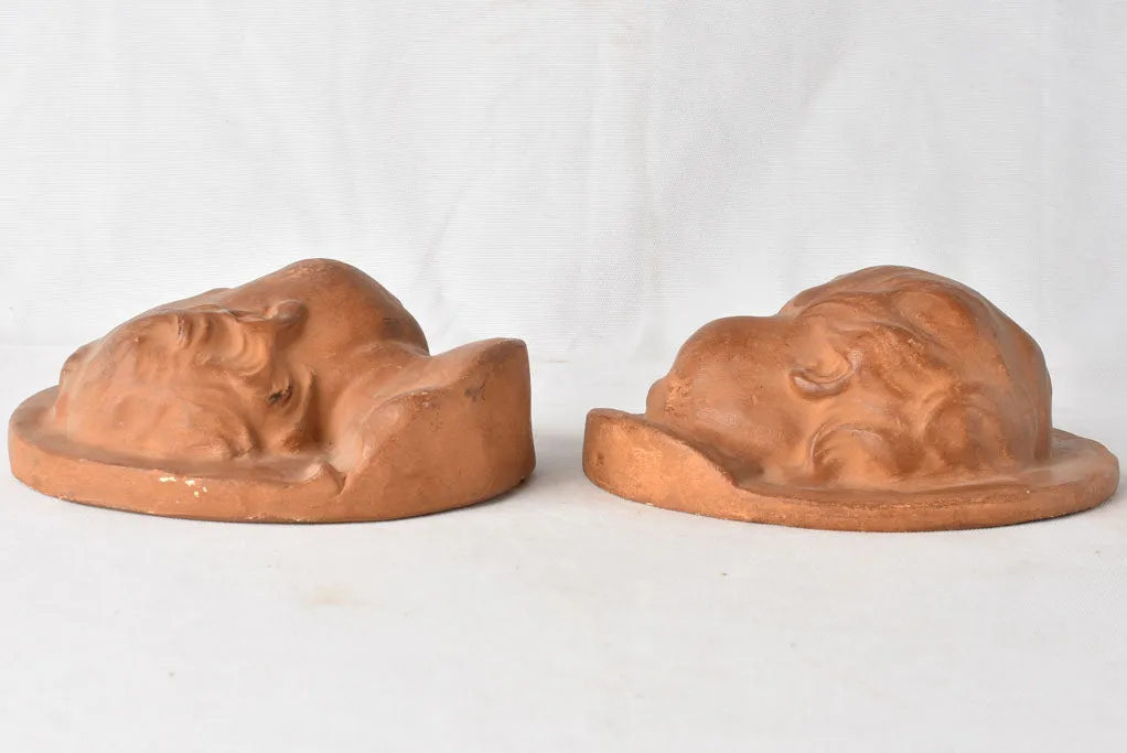 2 cherub wall sculptures Atelier Prome?the?e - terracotta 10¼"