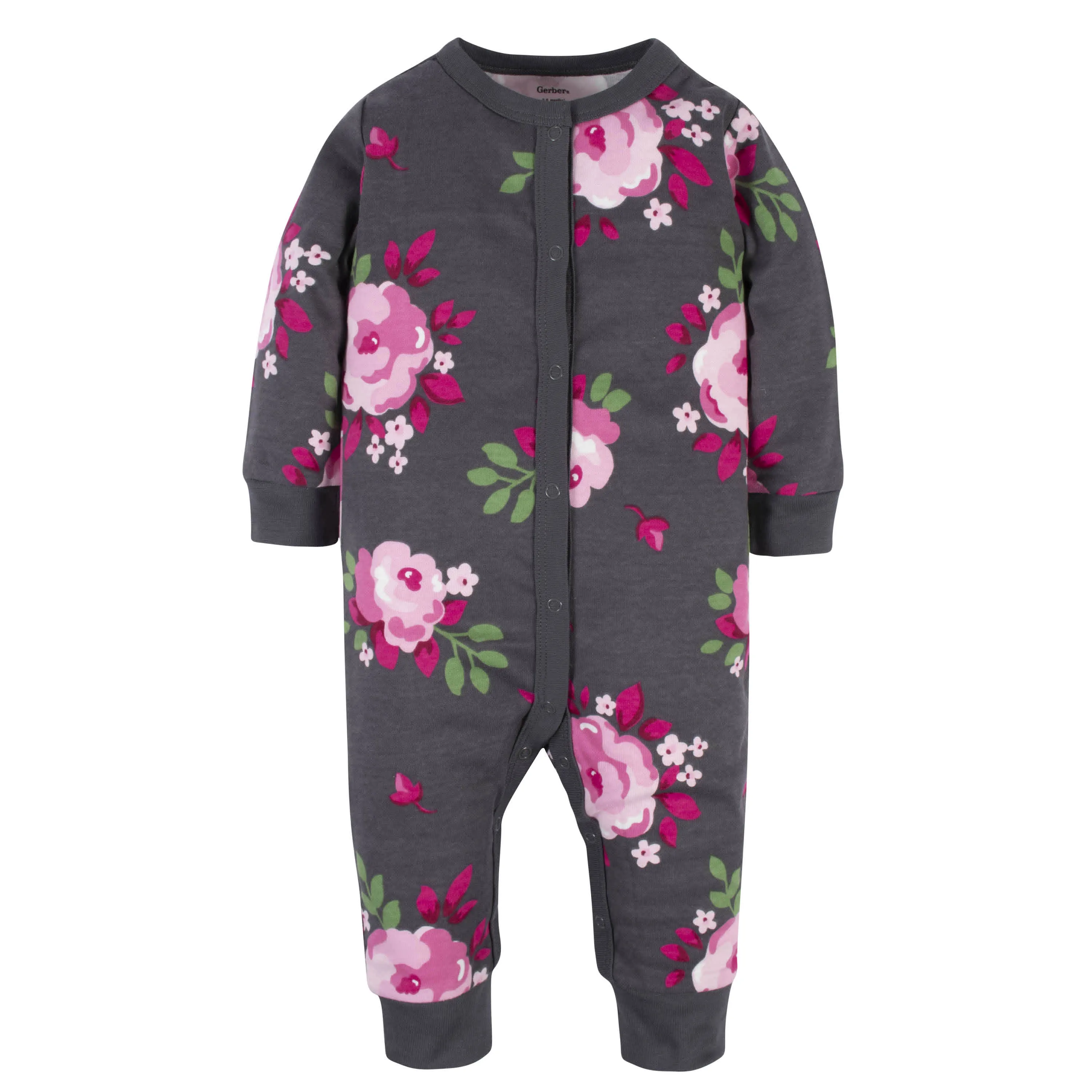 2-Piece Baby Girls Burgundy Garden Coverall & Headband Set