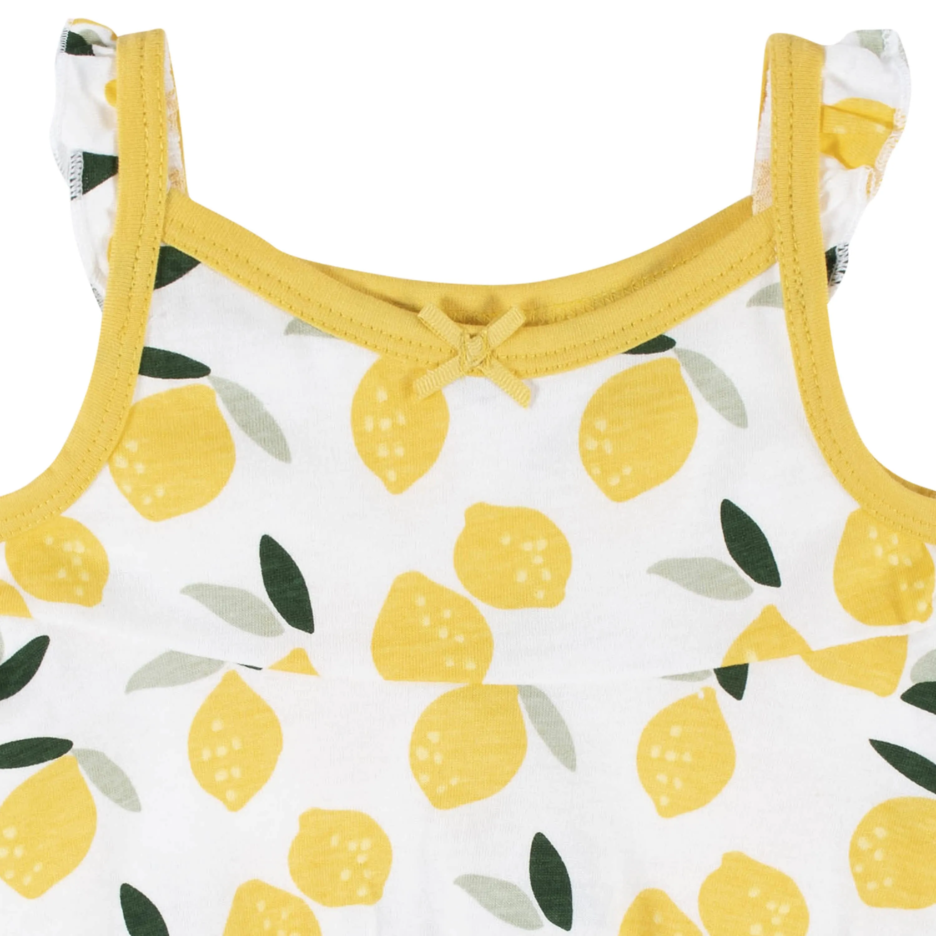 3-Piece Baby & Toddler Girls Lemon Squeeze Dress, Diaper Cover & Sun Hat Set