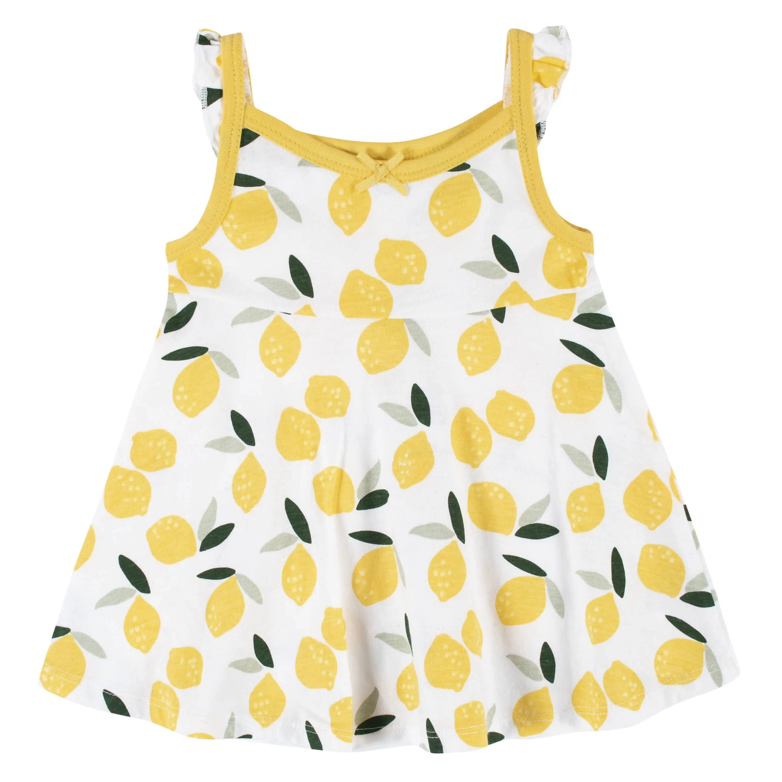 3-Piece Baby & Toddler Girls Lemon Squeeze Dress, Diaper Cover & Sun Hat Set