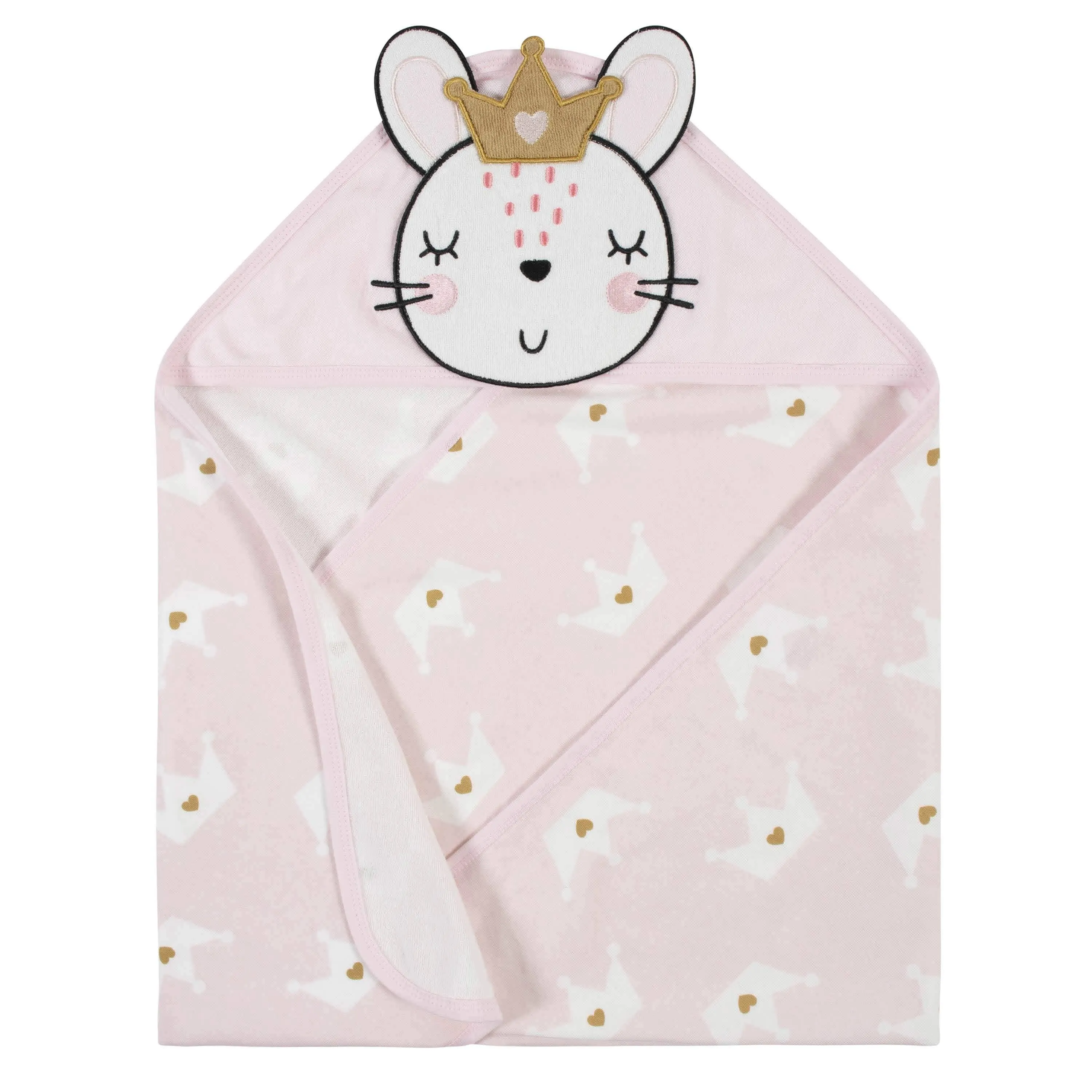 4-Piece Baby Girls Bunny Ballerina Hooded Towel & Washcloth Set