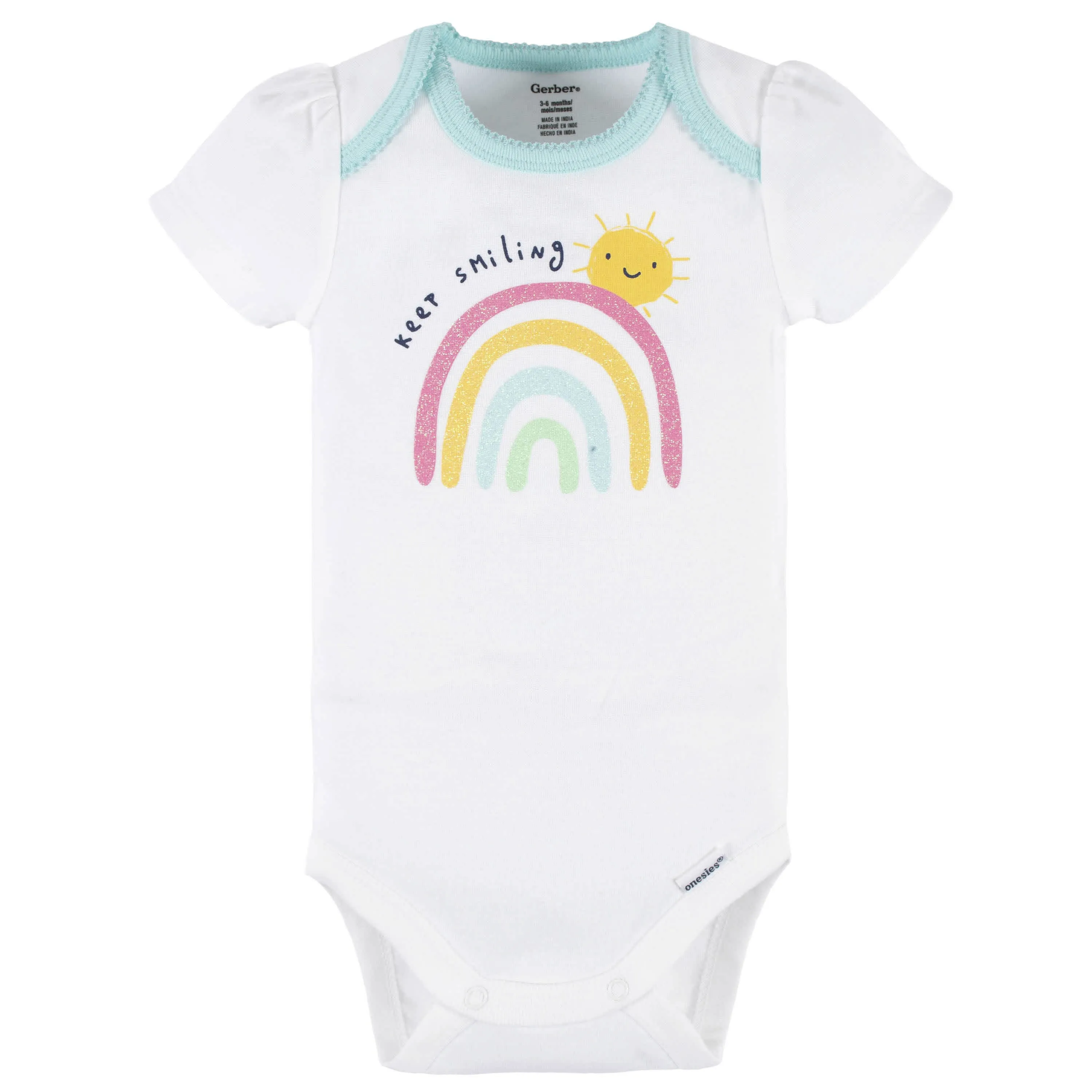 4-Piece Baby Girls Dots Of Rainbows Onesies® Bodysuit, Tee, Skort & Pant Set