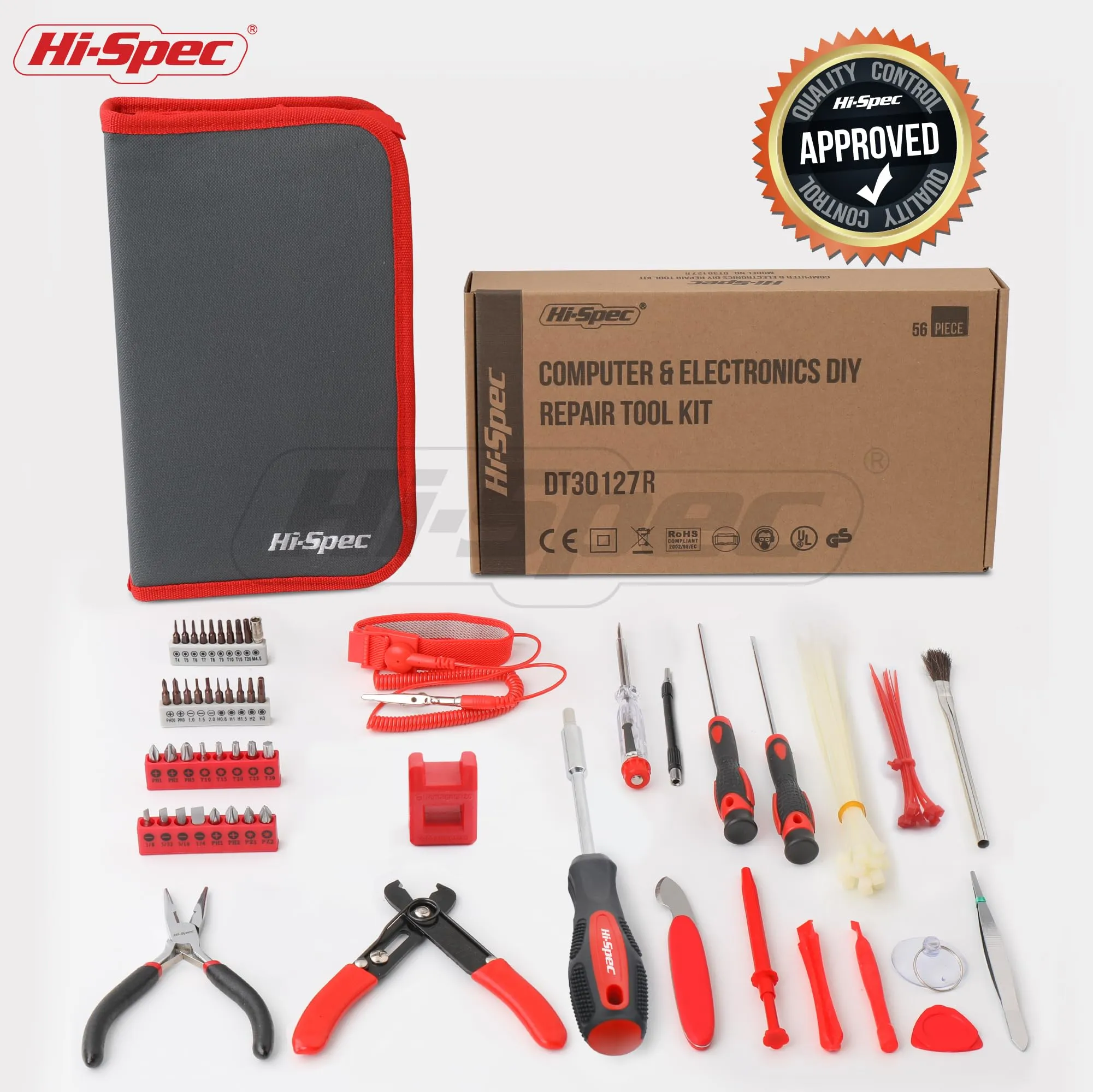 56pc Electronics Repair & Opening Tool Kit Set. Includes Precision Driver Bits and Prys for Laptops, Drones and Tech. Gadgets