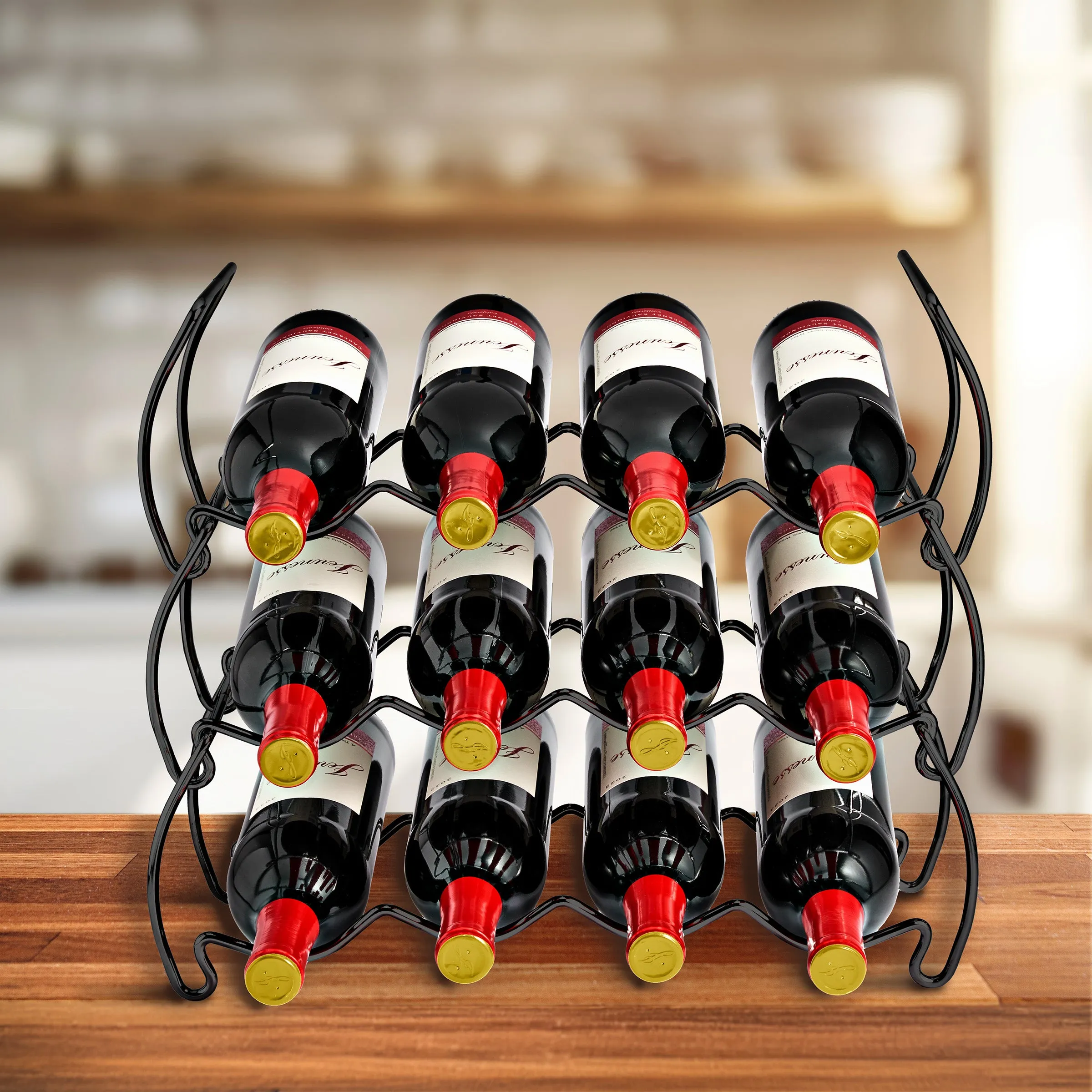 6-Tier Stackable and Detachable Wine Rack Holds 24 Bottles