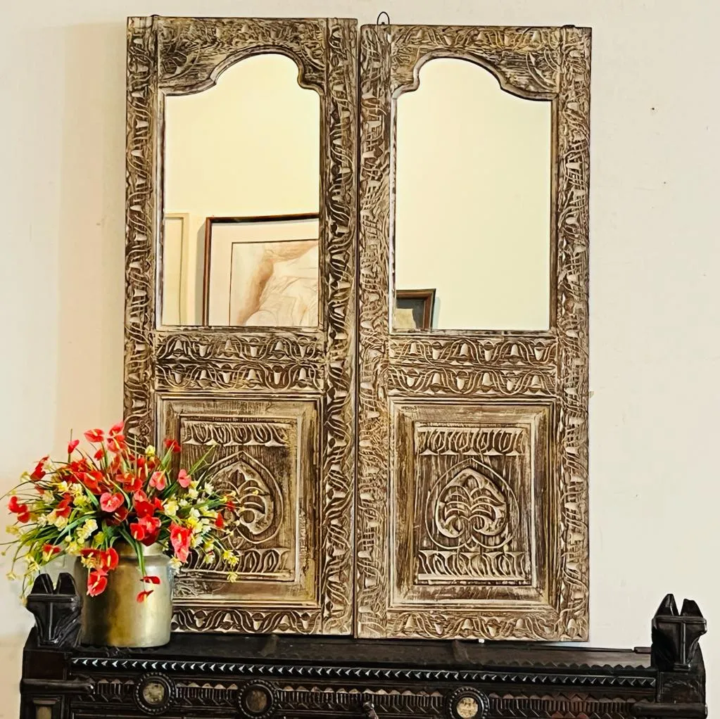 Aaina 2 : Wooden panel Mirror ( Sold Individually)