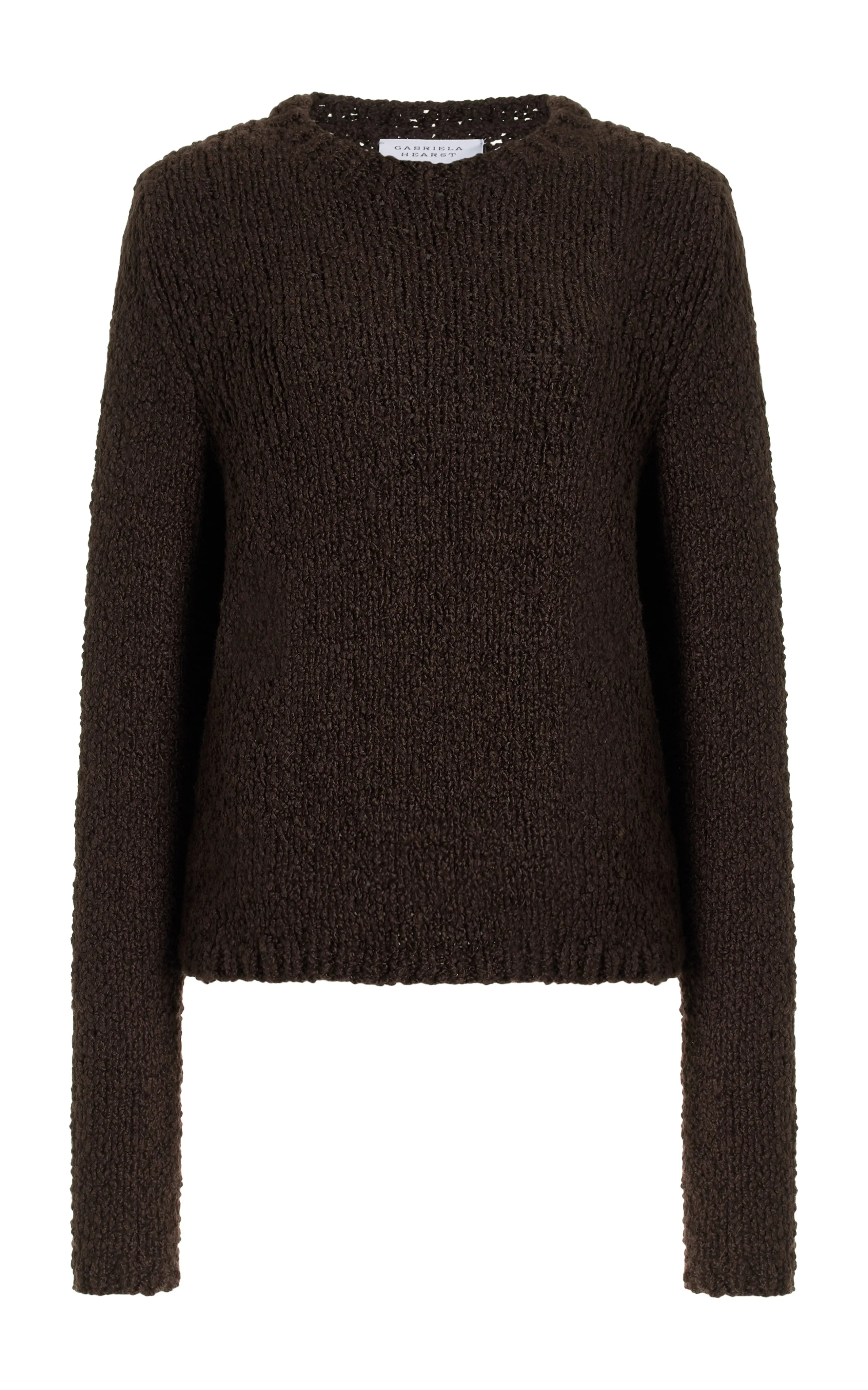 Abrams Knit Sweater in Chocolate Cashmere Boucle