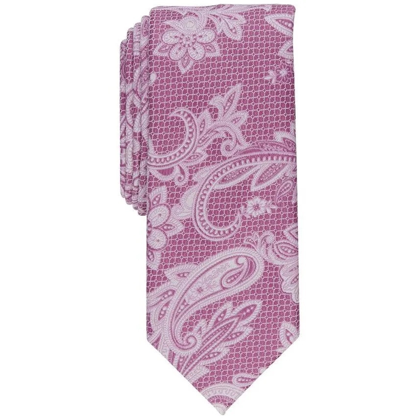 Alfani Menswear Mauve Pink Paisley Print Neck Tie, OS