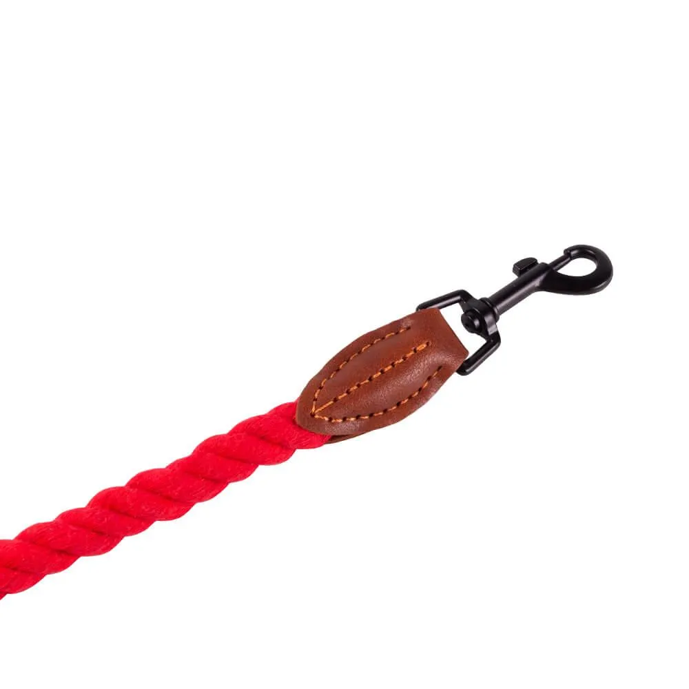 AllPetSolutions Cotton Rope Dog Lead, Red, 120cm