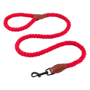 AllPetSolutions Cotton Rope Dog Lead, Red, 120cm