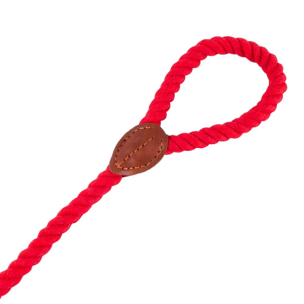 AllPetSolutions Cotton Rope Dog Lead, Red, 120cm