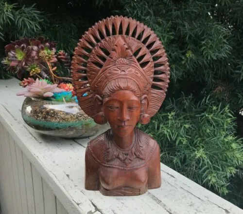 Artisan Wood Carved 1950’s African Woman Figure