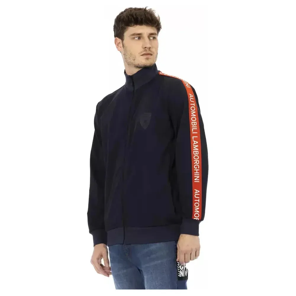 Automobili Lamborghini Blue Polyester Men Sweater