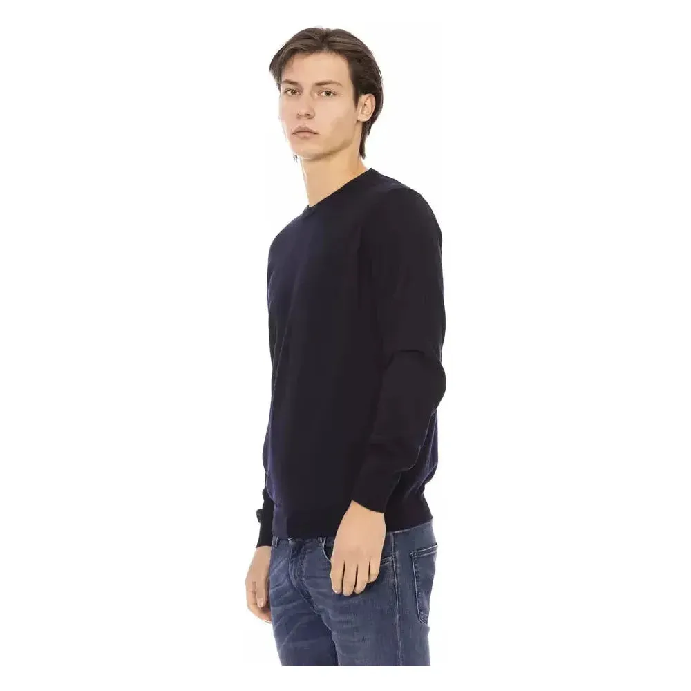 Baldinini Trend Blue Fabric Men Sweater