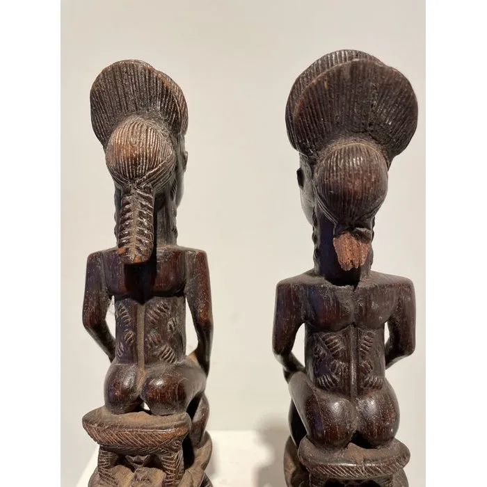 Baule Blolo Asye Usu Divination Figures / Pair , Cte d'Ivoire #883, #884