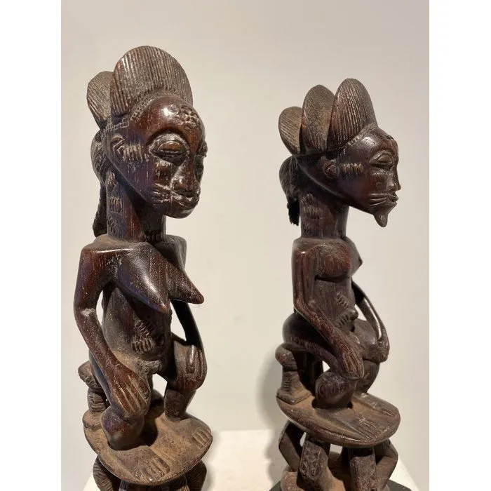 Baule Blolo Asye Usu Divination Figures / Pair , Cte d'Ivoire #883, #884