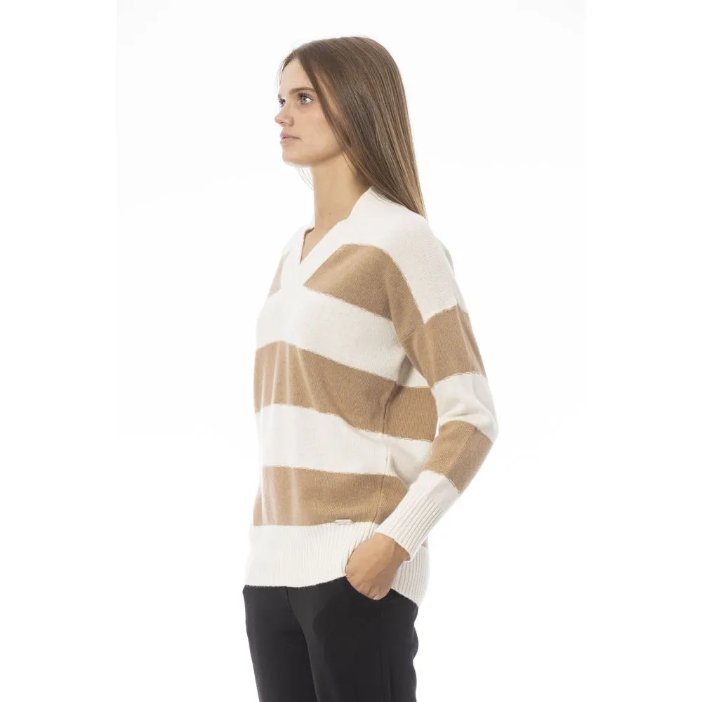 Beige Cashmere Women Sweater