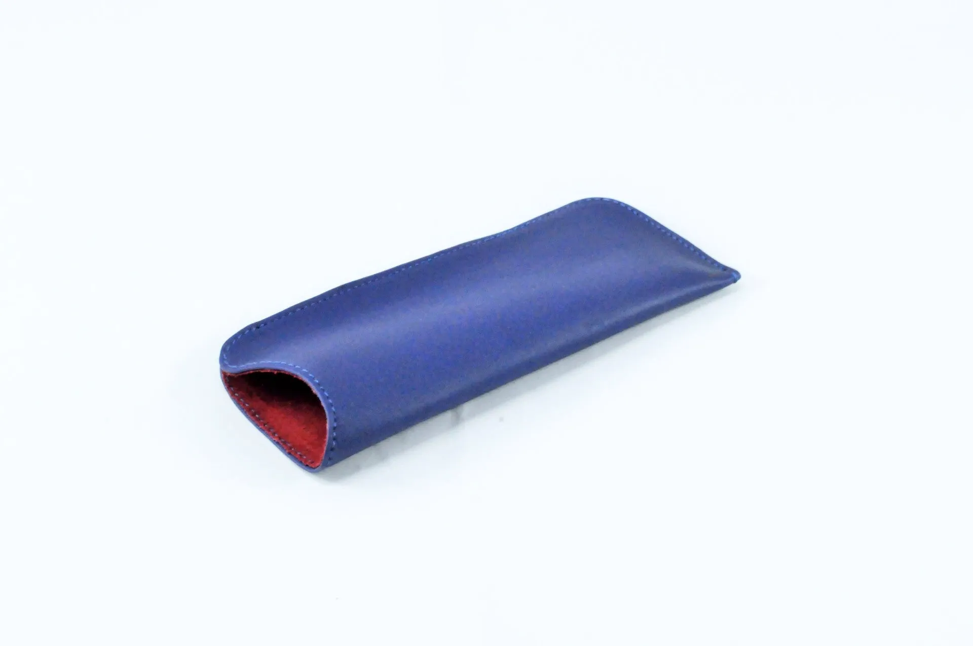 Blue Leather Glasses Case