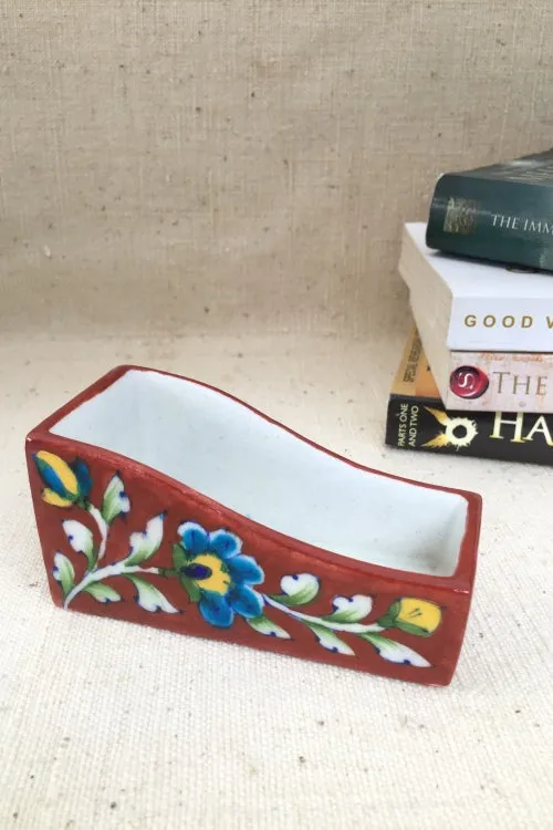 Blue Pottery Handcrafted Card Holder-102