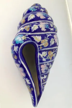 Blue Pottery Handcrafted Con Shell-98