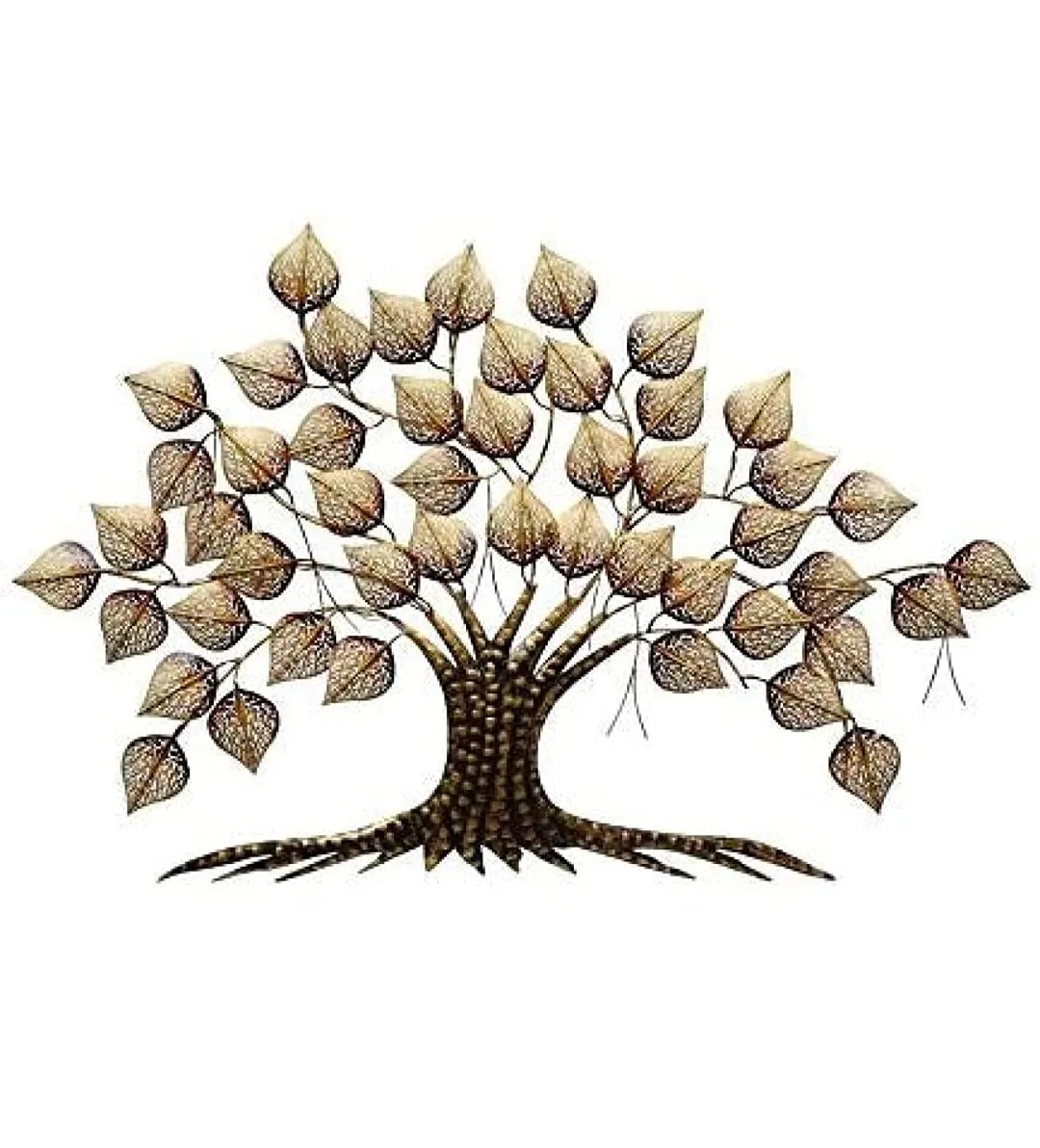 BPE Handcrafted Iron Wall Hanging LED Gold Tree for Home Living Room Wall (Abstract)