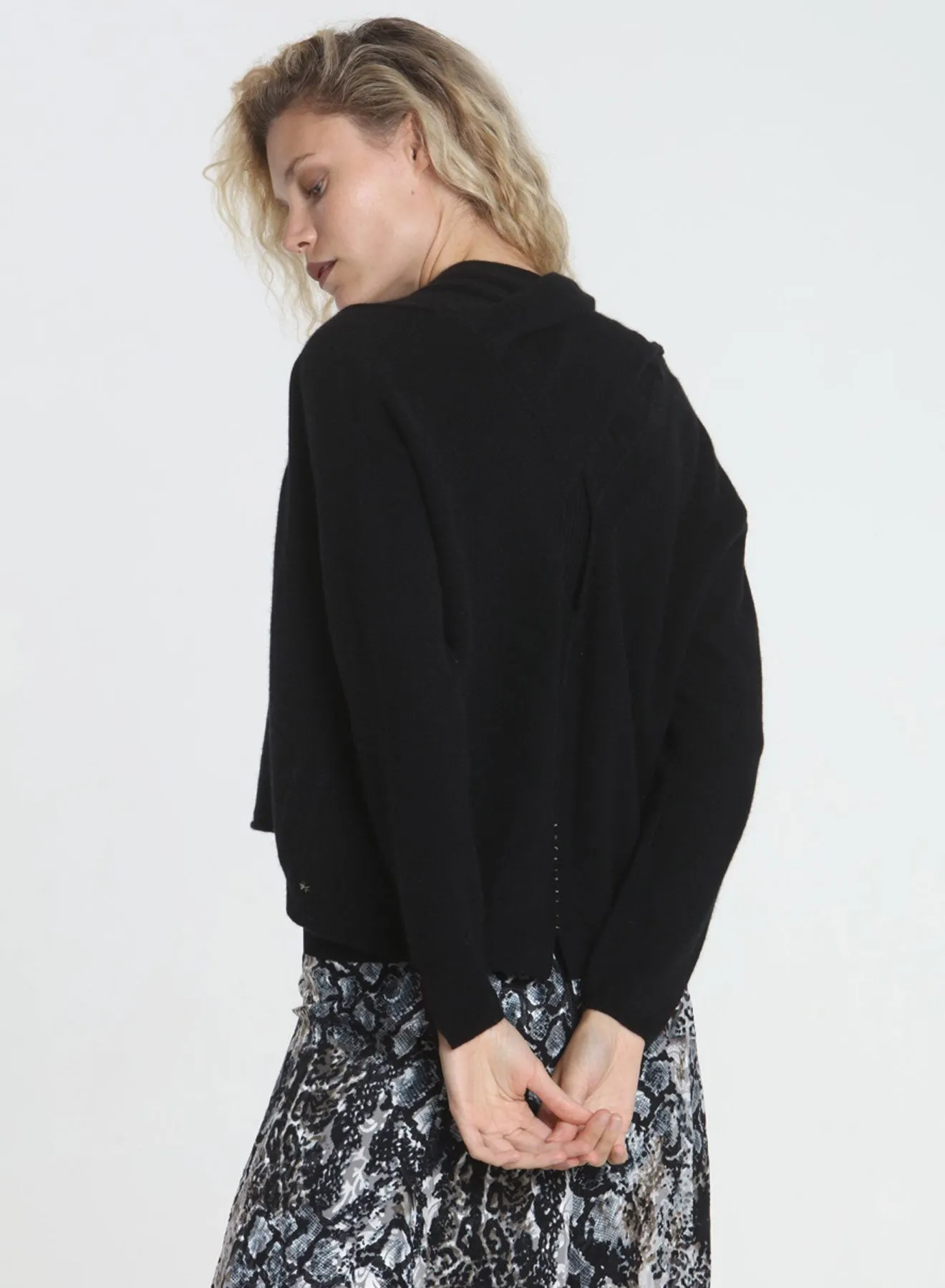 Carla Cross Cardigan - Black