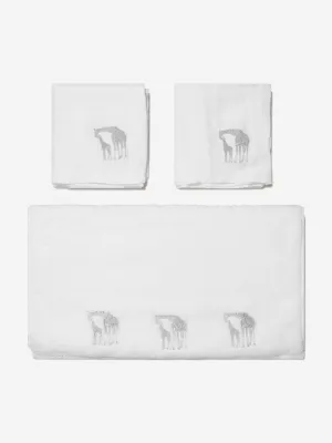 Cotton and Company Unisex Organic Cotton Muslin And Cotton Giraffe Towel Set