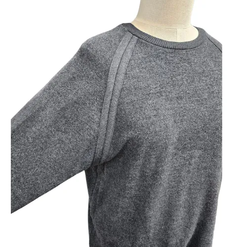 Crewneck Raglan Super Soft Bamboo Brushed Terry Sweatshirt - Charcoal   JILL47