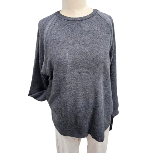 Crewneck Raglan Super Soft Bamboo Brushed Terry Sweatshirt - Charcoal   JILL47