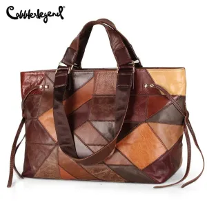 Designer Leather Shoulder Bags - Genuine Cow Leather - Casual Tote