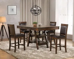 Dewey - 5 Piece Rectangular Dining Table Set - Walnut