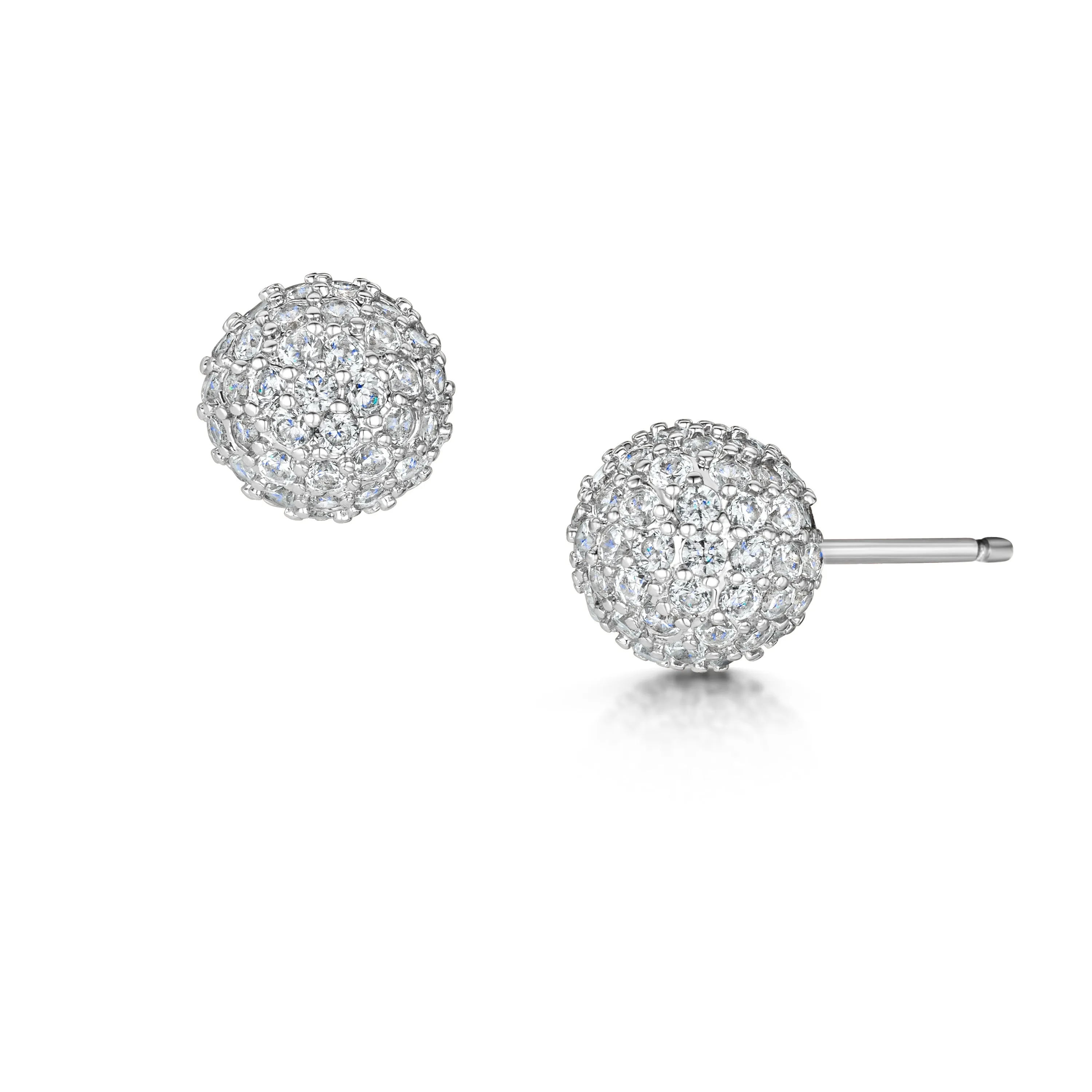 Dianna Pave Stud - Rhodium