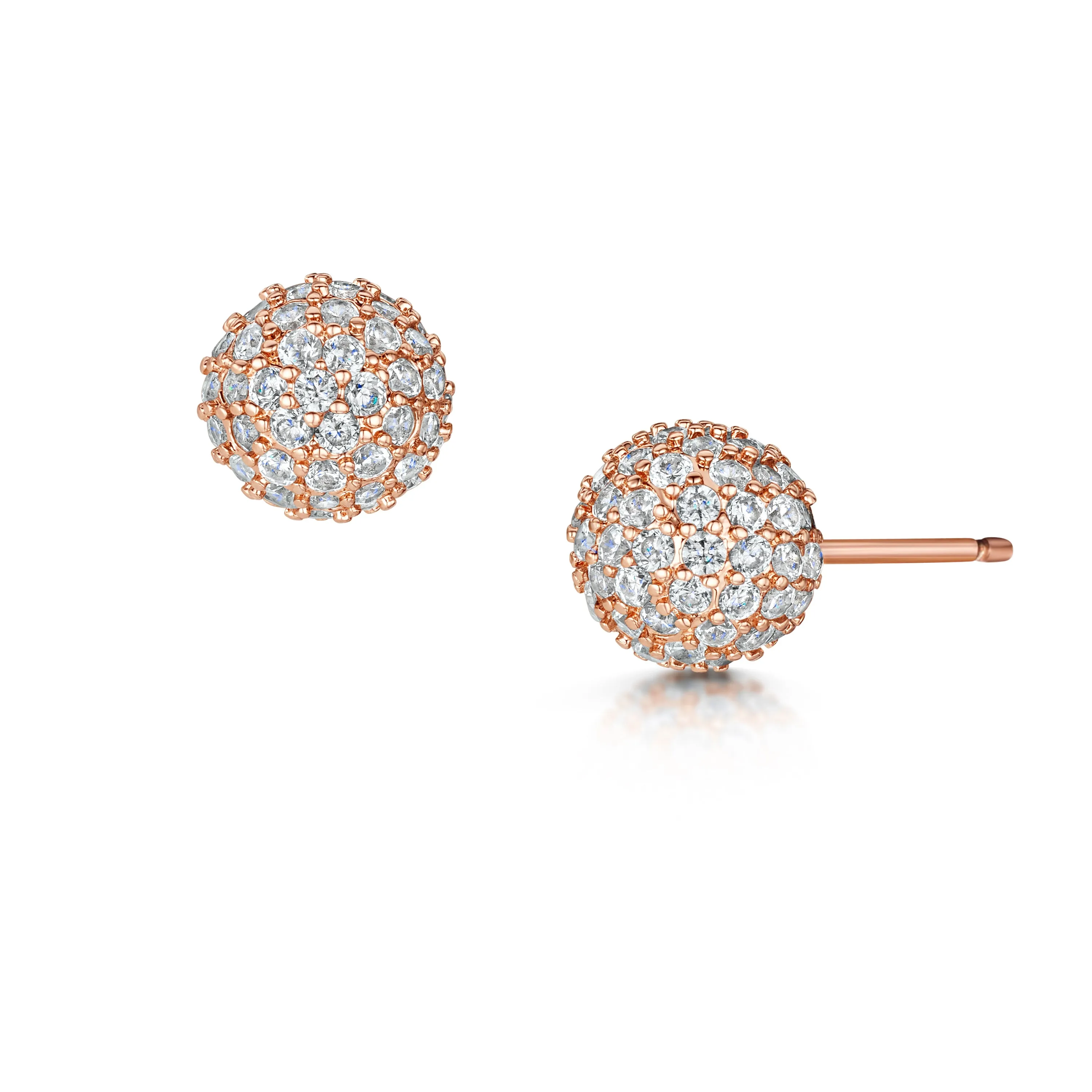 Dianna Pave Stud - Rose Gold