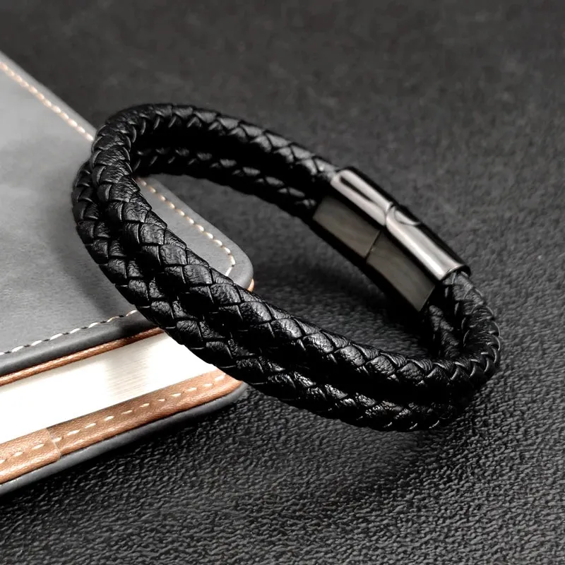 Double band leather bracelet