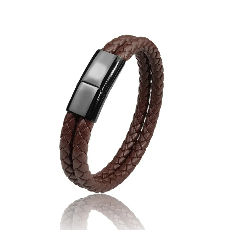 Double band leather bracelet