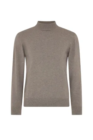 Dove Grey Cashmere High Neck Jumper