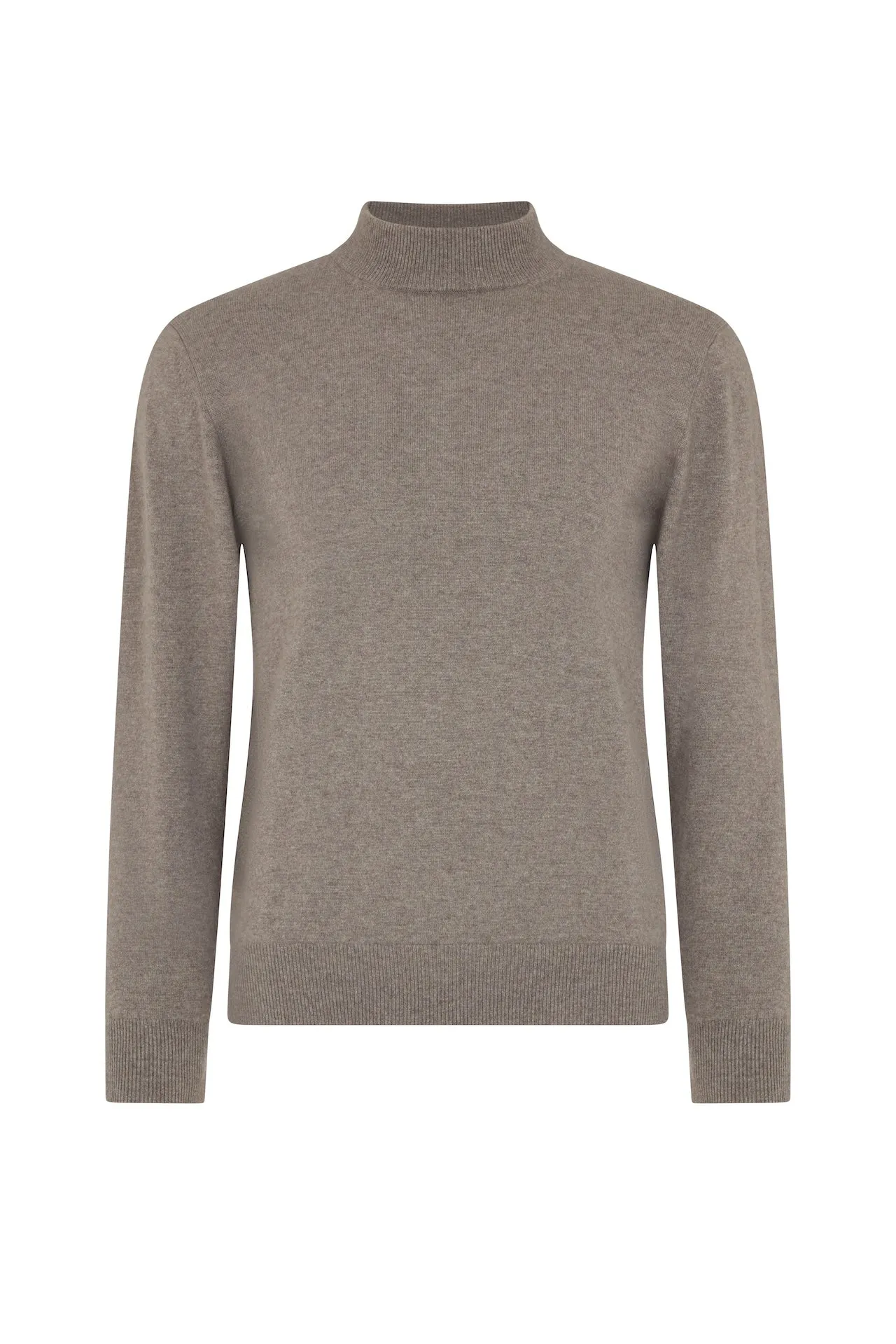 Dove Grey Cashmere High Neck Jumper