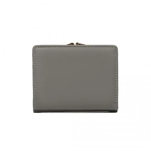 Elegant Miss Lulu Grey Half-Circle Petal Clasp Wallet - Stylish & Functional PU Leather Design