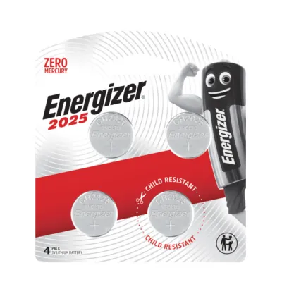 ENERGIZER LITHIUM COIN BATTERY CR2025BP4 (Pack of 4)