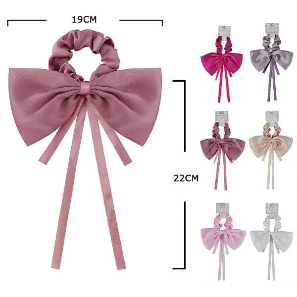 Fashion Bow Hair Tie With Tail 10635M (12 units)