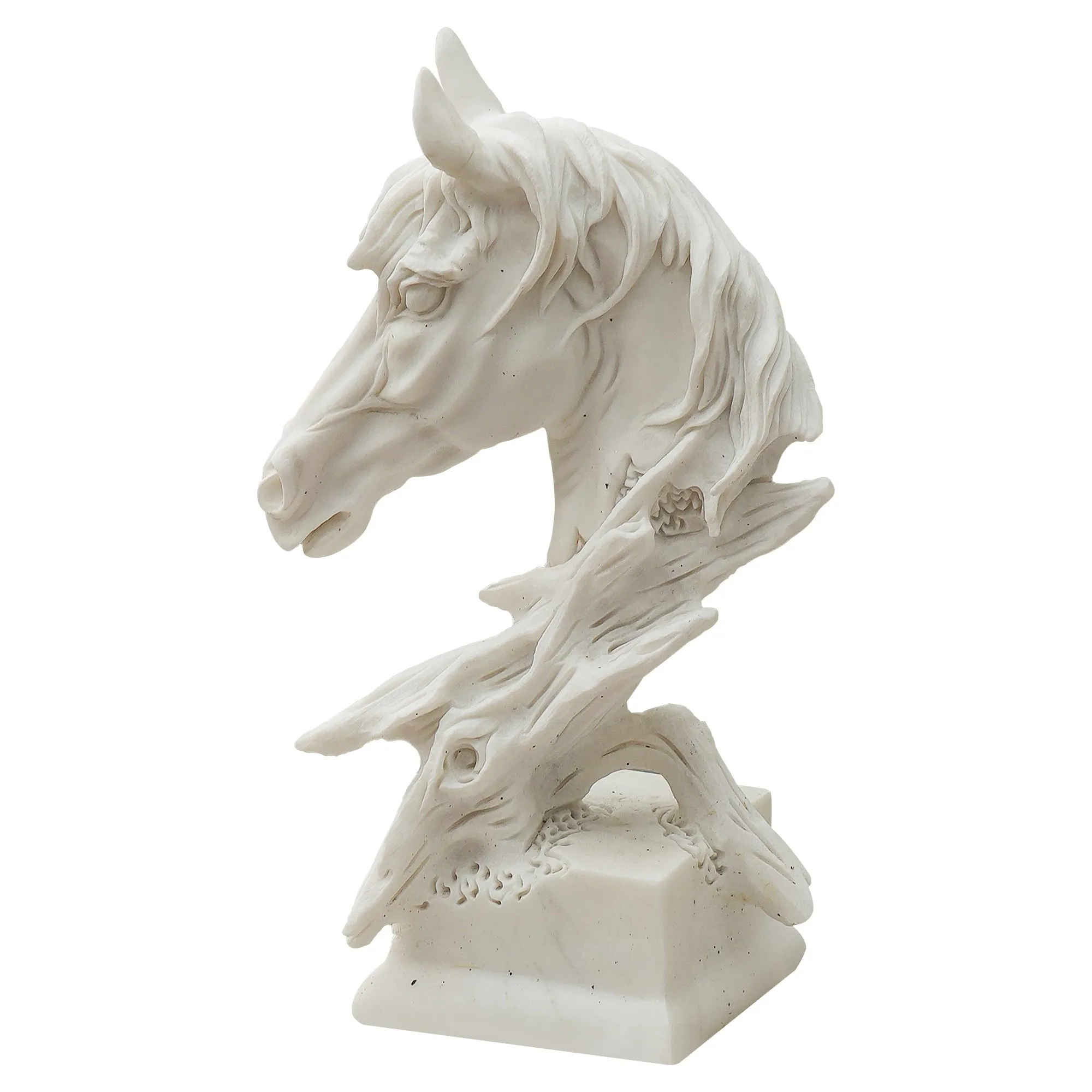 FINEST Custom White Marble Horse Head Sculpture FM-057