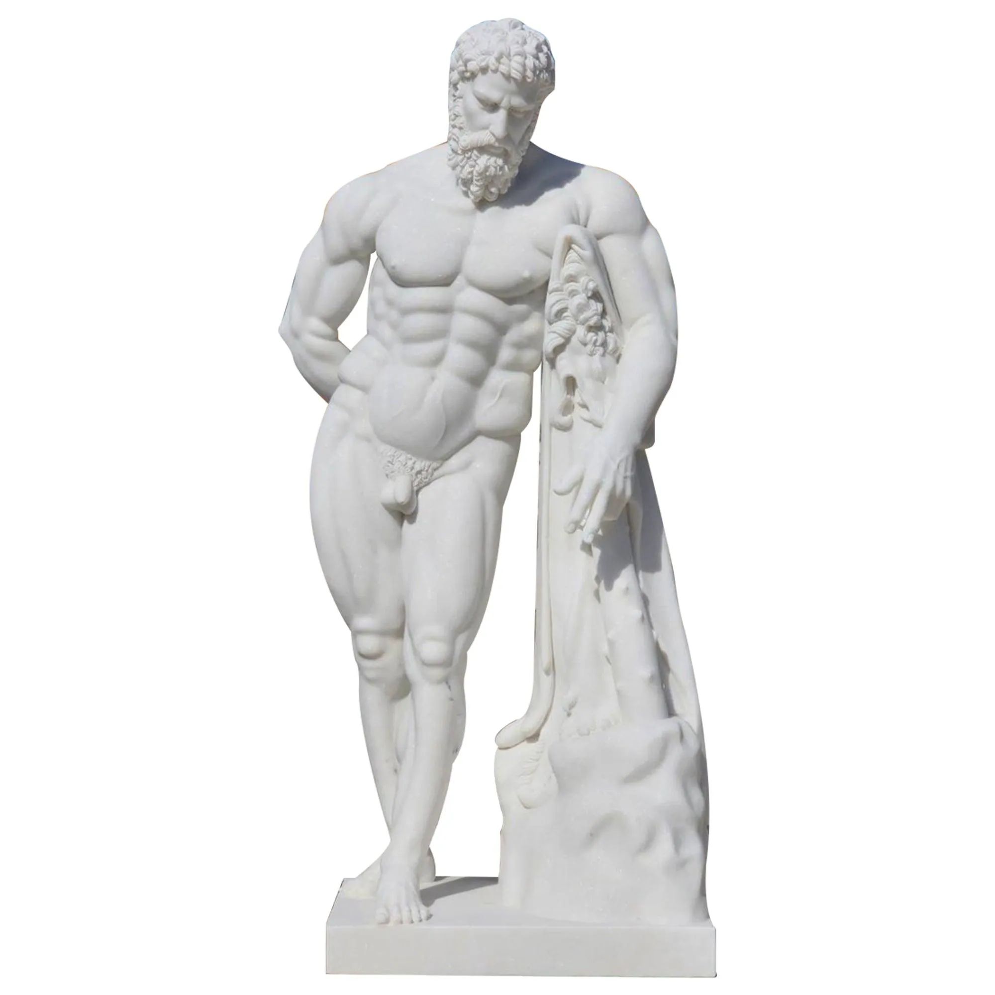 FINEST Greek Life Size Hercules Marble Statue FM-023