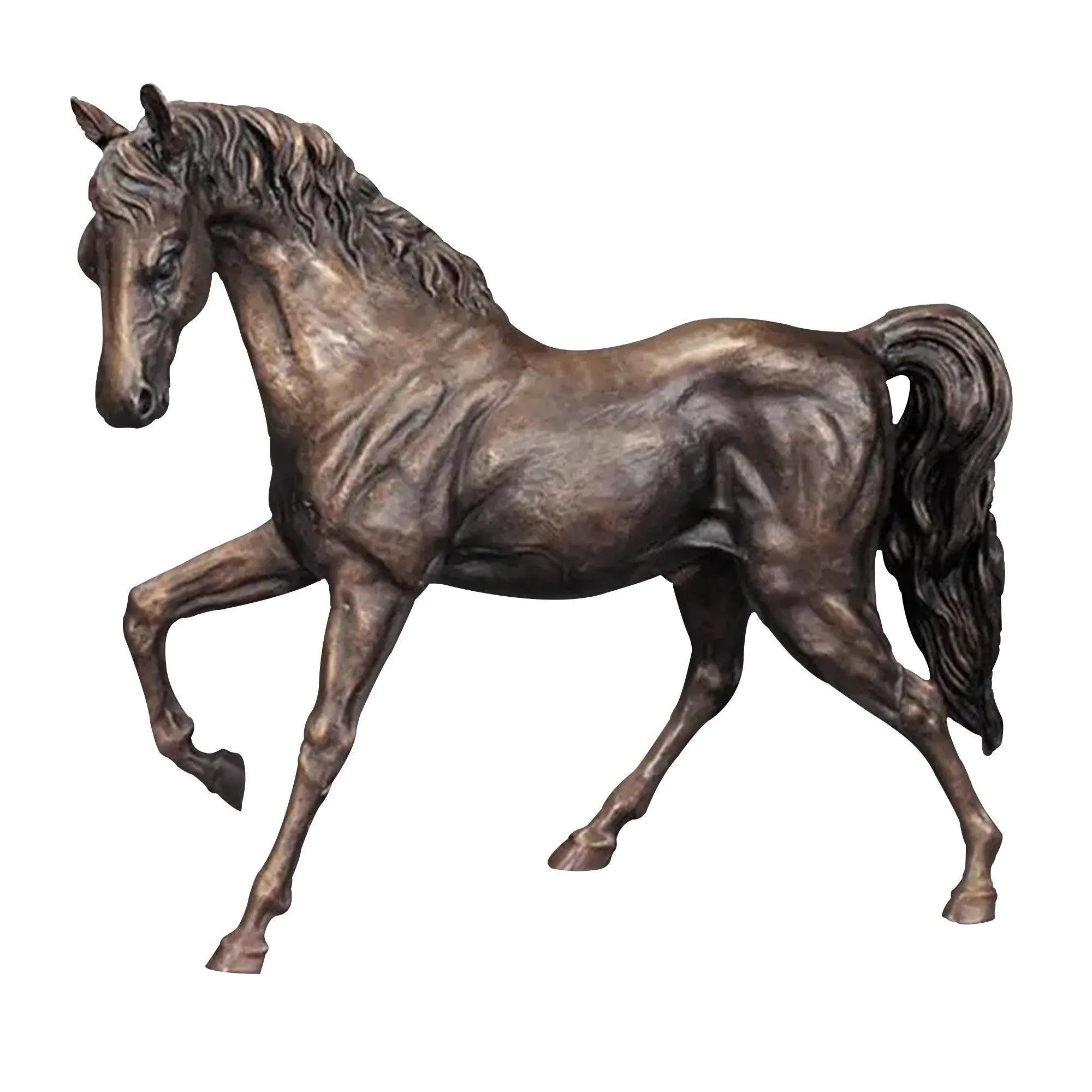 FINEST Life-Size Bronze Horse Sculpture – Majestic Equine Art for Gardens and Public Spaces FB-016