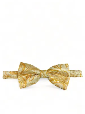 Gold Paisley Bow Tie and Pocket Square