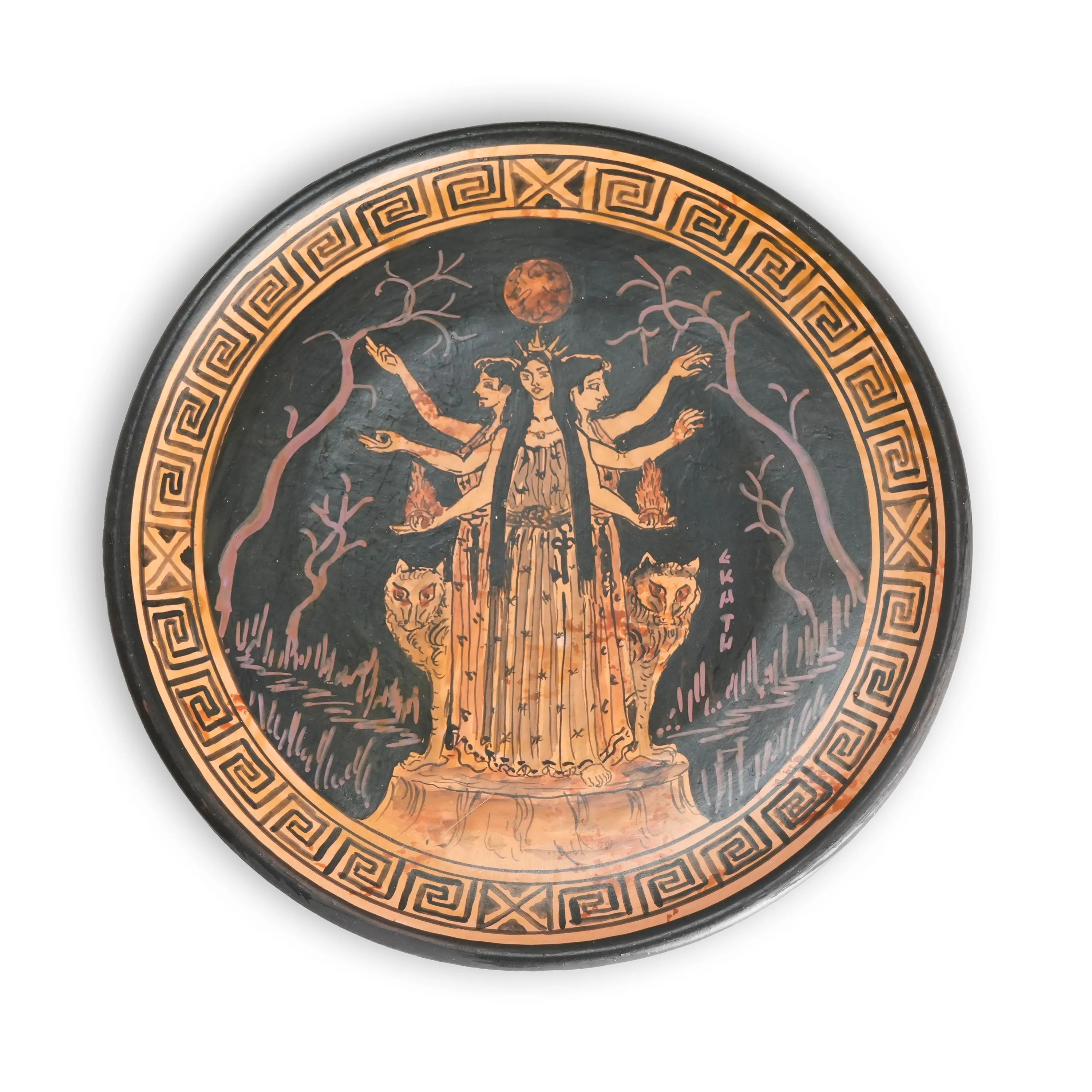 Greek Plate with Goddesses Scene