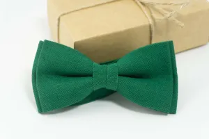 Green bow tie | linen bow tie for weddings