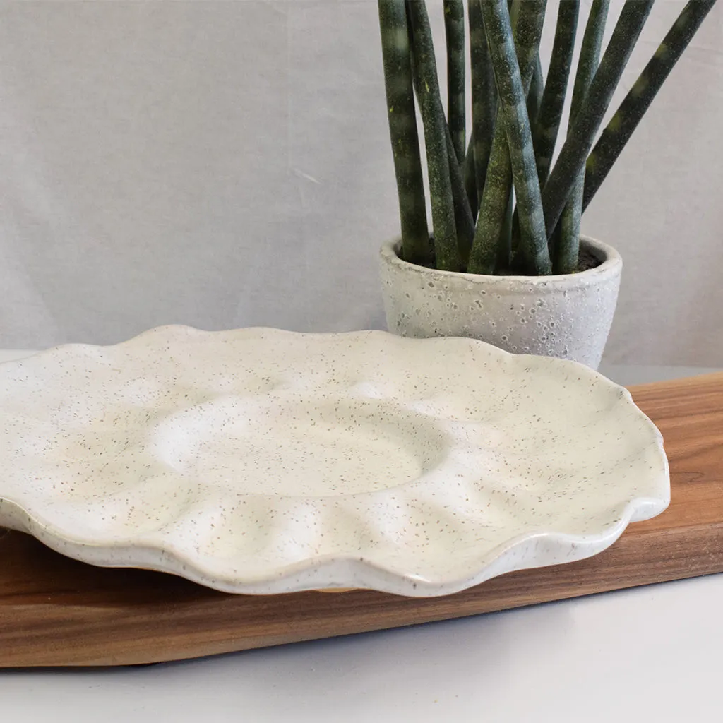 Handcrafted Egg Platter Simply White