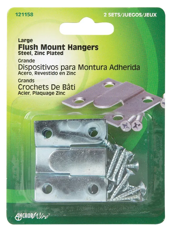 Hillman AnchorWire Silver Flush-Mount Picture Hanger 3 lb 2 pk