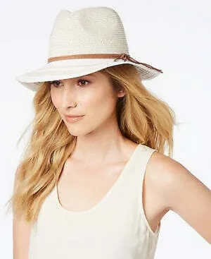 I.n.c. Striped-Brim Panama Hat,50  UV protection