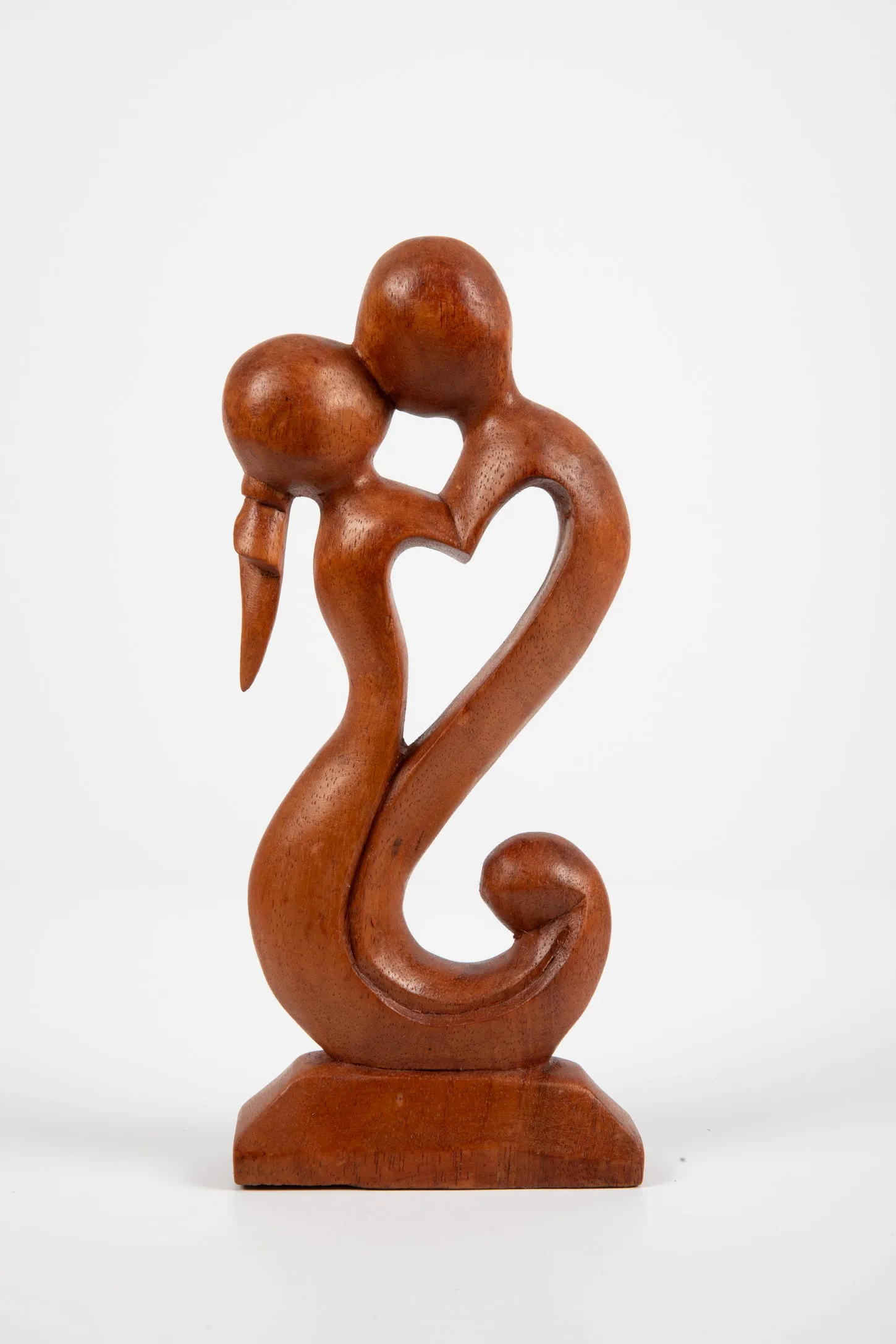 Kissing Carved Wooden Sculpture